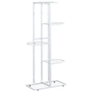 blomsterstativ i 5 niveauer 43x22x98 cm metal hvid