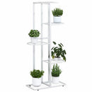 blomsterstativ i 5 niveauer 43x22x98 cm metal hvid