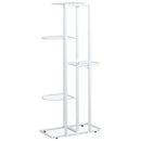 blomsterstativ i 5 niveauer 43x22x98 cm metal hvid