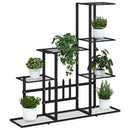 blomsterstativ 94,5x25x88 cm metal sort