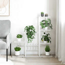 blomsterstativ 94,5x25x88 cm metal hvid