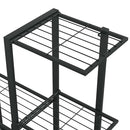 blomsterstativ med hjul 94,5x25x92,5 cm metal sort