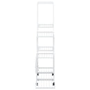 blomsterstativ med hjul 94,5x25x92,5 cm metal hvid