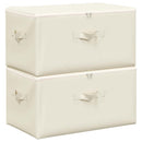 opbevaringskasser 2 stk. 43x34x23 cm stof cremefarvet