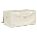 opbevaringskasse 50x30x25 cm stof cremefarvet