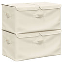 opbevaringskasser 2 stk. 50x30x25 cm stof cremefarvet