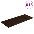 trappemåtter selvklæbende 15 stk. 60x25 cm brune rektangulære