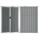 redskabsskur til haven 225x89x161 cm galvaniseret stål grå