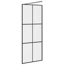 brusevæg 80x195 cm klart sikkerhedsglas sort