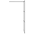 brusevæg 90x195 cm klart sikkerhedsglas sort