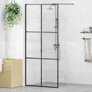 brusevæg 90x195 cm klart sikkerhedsglas sort