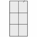 brusevæg 100x195 cm klart sikkerhedsglas sort