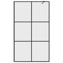 brusevæg 115x195 cm klart sikkerhedsglas sort