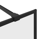 brusevæg 115x195 cm klart sikkerhedsglas sort