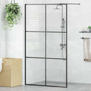 brusevæg 115x195 cm klart sikkerhedsglas sort