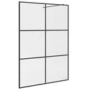 brusevæg 140x195 cm med klart sikkerhedsglas sort