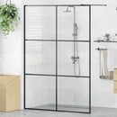 brusevæg 140x195 cm med klart sikkerhedsglas sort