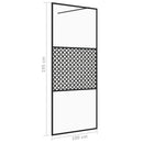 brusevæg 100x195 cm klart sikkerhedsglas sort