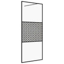 brusevæg 115x195 cm klart sikkerhedsglas sort