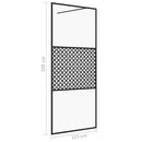 brusevæg 115x195 cm klart sikkerhedsglas sort