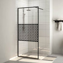 brusevæg 115x195 cm klart sikkerhedsglas sort
