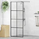 brusevæg 80x195 cm klart sikkerhedsglas sort