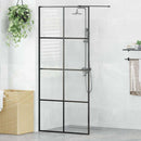 brusevæg 90x195 cm klart sikkerhedsglas sort
