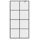 brusevæg 100x195 cm klart sikkerhedsglas sort