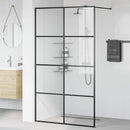 brusevæg 115x195 cm klart sikkerhedsglas sort