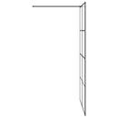 brusevæg 115x195 cm klart sikkerhedsglas sort