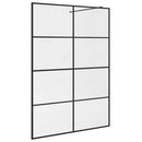 brusevæg med klart sikkerhedsglas 140x195 cm sort