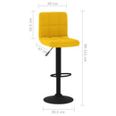 barstole 2 stk. fløjl sennepsgul