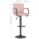 barstole 2 stk. fløjl pink