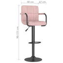 barstole 2 stk. fløjl pink