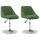 drejelige spisebordsstole 2 stk. fløjl mørkegrøn