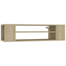væghængt tv-bord 100x30x26,5 cm konstrueret træ sonoma-eg