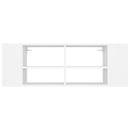 væghængt tv-bord 102x35x35 cm konstrueret træ hvid
