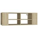væghængt tv-bord 102x35x35 cm konstrueret træ sonoma-eg