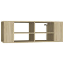væghængt tv-bord 102x35x35 cm konstrueret træ sonoma-eg