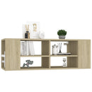 væghængt tv-bord 102x35x35 cm konstrueret træ sonoma-eg
