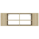 væghængt tv-bord 102x35x35 cm konstrueret træ sonoma-eg