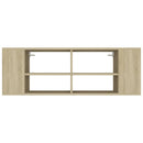 væghængt tv-bord 102x35x35 cm konstrueret træ sonoma-eg
