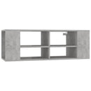 væghængt tv-bord 102x35x35 cm konstrueret træ betongrå