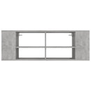 væghængt tv-bord 102x35x35 cm konstrueret træ betongrå