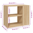 sideskab 60x30x50 cm konstrueret træ sonoma-eg