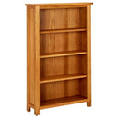 bogreol med 4 hylder 70x22x110 cm massivt egetræ