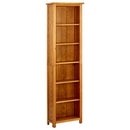bogreol med 6 hylder 52x22x180 cm massivt egetræ