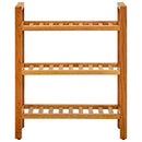 skostativ med 3 hylder 50x27x60 cm massivt egetræ