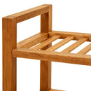 skostativ med 3 hylder 50x27x60 cm massivt egetræ