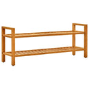 skostativ med 2 hylder 100x27x40 cm massivt egetræ